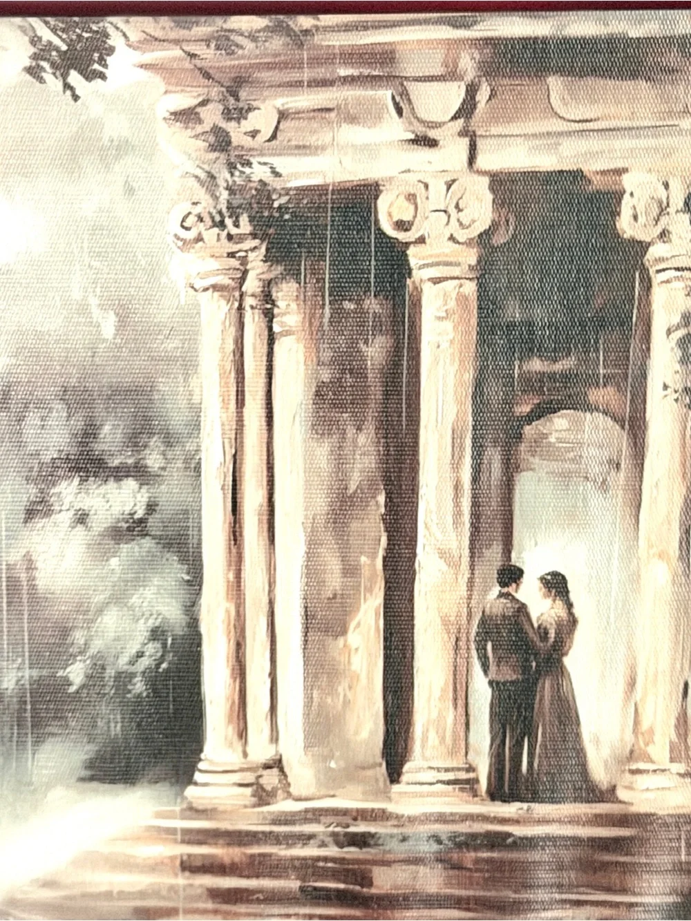 Pride & Prejudice Temple Proposal Scene Book Canvas Art Print Framed Mr Darcy